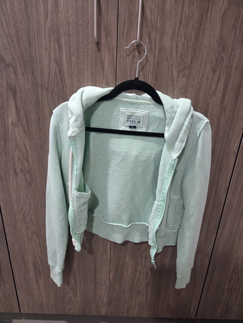 American Eagle Light Mint Women's Zip-Front Hoodie Jacket